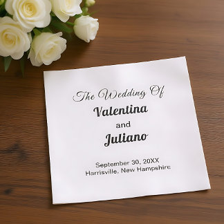 Schwarz-weiße Hochzeitspapier-Servietten Serviette