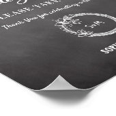 Schwarz-weiße Hochzeitsprogramme Unterschreiben Poster (Ecke)