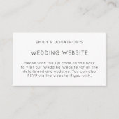 Schwarz-weiße Hochzeitsseite mit QR-Code Begleitkarte (Vorderseite)