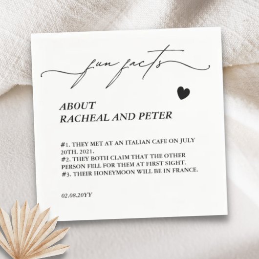 Schwarz-weiße Hochzeitsstimmung im modernen Spaß Serviette