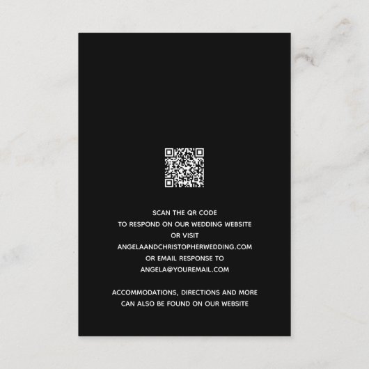Schwarz-weiße Hochzeitsszenarien - QR-Code Begleitkarte (Rückseite)