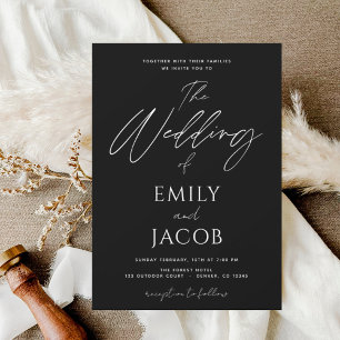 Schwarz-weiße Hochzeitsszenografie Flyer