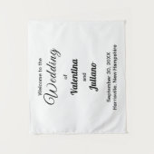 Schwarz-weiße Hochzeitsteppich Wandteppich (Vorderseite)