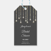 Schwarz-weiße Hochzeitszeichenbeleuchtung Geschenkanhänger (Vorderseite)