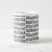 Schwarz-weiße holländische Häuser Amsterdam Muster Jumbo-Tasse (Vorderseite)