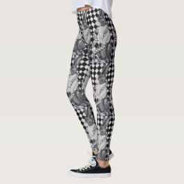 Schwarz-weiße holländische Kaninchenfrauen - Leggi Leggings