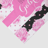 Schwarz-weiße horizontale Streifen, Floral Monogra Seidenpapier (Ausschnitt)