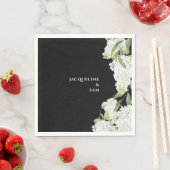Schwarz-weiße Hortensien-Hochzeit Serviette (Beispiel)