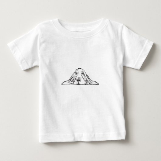 Schwarz-weiße Hundeaugen Baby T-shirt (Vorderseite)