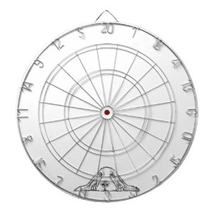 Schwarz-weiße Hundeaugen Dartscheibe
