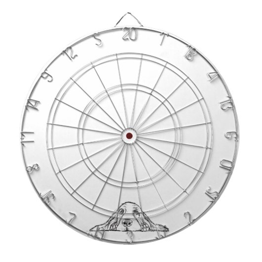 Schwarz-weiße Hundeaugen Dartscheibe (vorne)