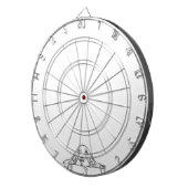 Schwarz-weiße Hundeaugen Dartscheibe (Vorderseite rechts)