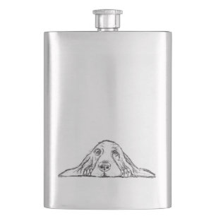 Schwarz-weiße Hundeaugen Flachmann