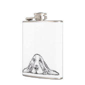 Schwarz-weiße Hundeaugen Flachmann (Links)