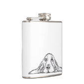 Schwarz-weiße Hundeaugen Flachmann (Rechts)