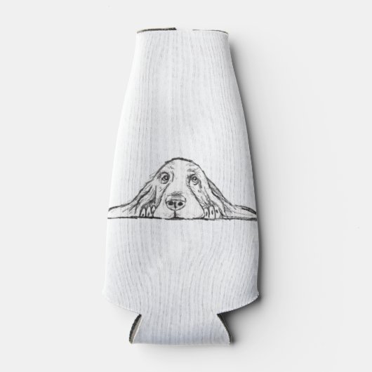 Schwarz-weiße Hundeaugen Flaschenkühler (Vorderseite)