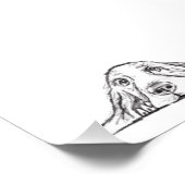 Schwarz-weiße Hundeaugen Fotodruck (Ecke)