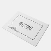 Schwarz-weiße Hundeaugen Fußmatte (Schrägansicht)