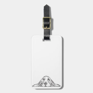 Schwarz-weiße Hundeaugen Gepäckanhänger