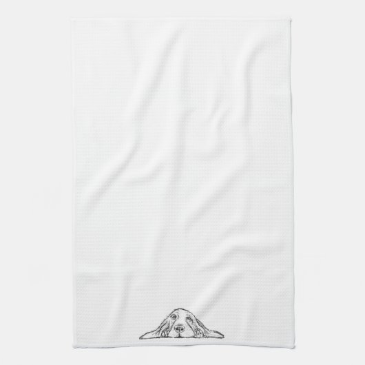 Schwarz-weiße Hundeaugen Geschirrtuch (Vertikal)