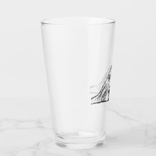 Schwarz-weiße Hundeaugen Glas (Rechts)