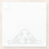 Schwarz-weiße Hundeaugen Glasuntersetzer (Rückseite)