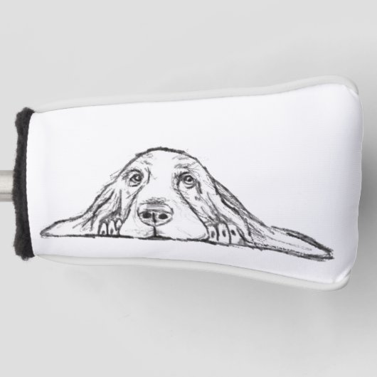 Schwarz-weiße Hundeaugen Golf Headcover (Vorderseite)