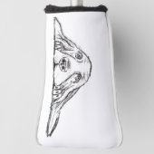 Schwarz-weiße Hundeaugen Golf Headcover (Rotieren 90)