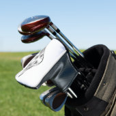 Schwarz-weiße Hundeaugen Golf Headcover (In Situ)