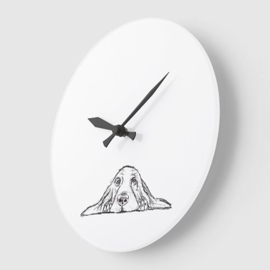Schwarz-weiße Hundeaugen Große Wanduhr (Winkel)