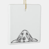 Schwarz-weiße Hundeaugen Keramikornament (Rechts)