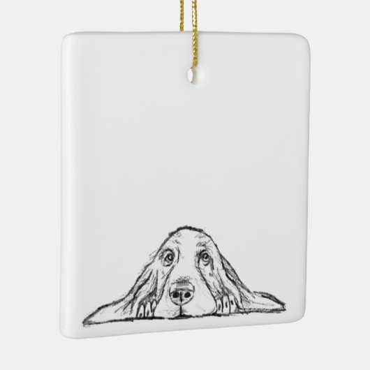 Schwarz-weiße Hundeaugen Keramikornament (Rechts)