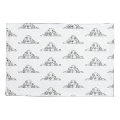 Schwarz-weiße Hundeaugen Kissenbezug (Rückseite)