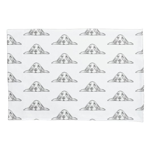 Schwarz-weiße Hundeaugen Kissenbezug (Vorderseite)