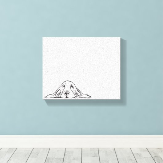 Schwarz-weiße Hundeaugen Leinwanddruck (Insitu (Holzboden))