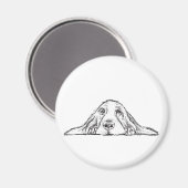 Schwarz-weiße Hundeaugen Magnet (Vorderseite/Rückseite)