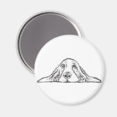 Schwarz-weiße Hundeaugen Magnet (Vorderseite/Rückseite)