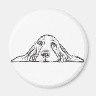 Schwarz-weiße Hundeaugen Magnet