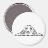 Schwarz-weiße Hundeaugen Magnet (Vorderseite/Rückseite)