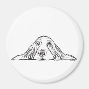 Schwarz-weiße Hundeaugen Magnet