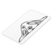 Schwarz-weiße Hundeaugen Magnet (Linke Seite)