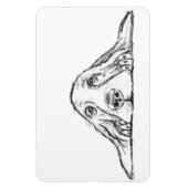 Schwarz-weiße Hundeaugen Magnet (Vertikal)