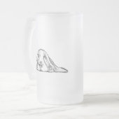 Schwarz-weiße Hundeaugen Mattglas Bierglas (Vorderseite Links)