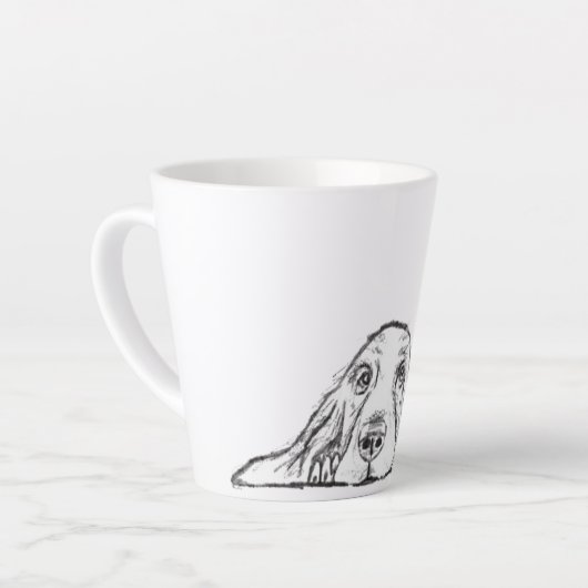 Schwarz-weiße Hundeaugen Milchtasse (Linke Ecke)