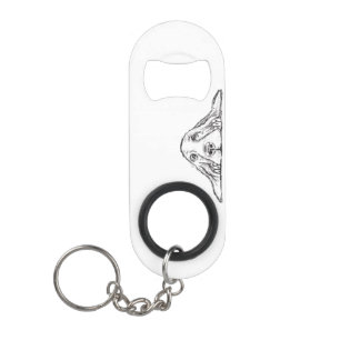 Schwarz-weiße Hundeaugen Mini Flaschenöffner