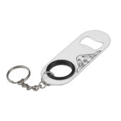 Schwarz-weiße Hundeaugen Mini Flaschenöffner (Vorderseite Schrägansicht)