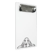 Schwarz-weiße Hundeaugen Mini Klemmbrett (Schrägansicht)