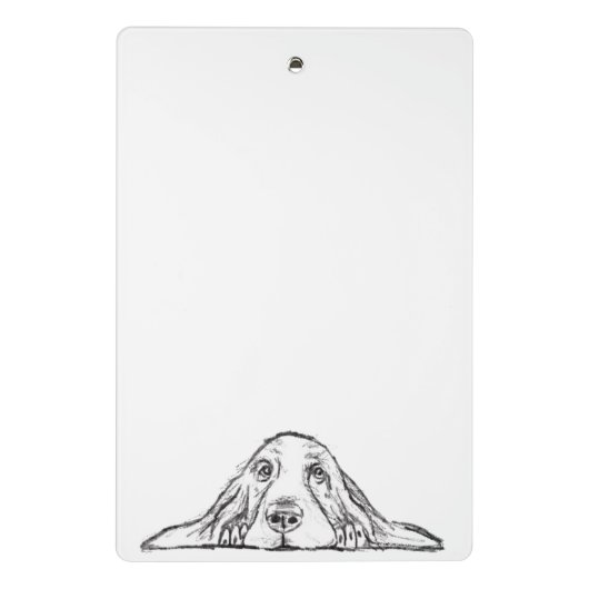 Schwarz-weiße Hundeaugen Mini Klemmbrett (Rückseite)