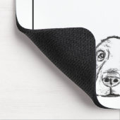 Schwarz-weiße Hundeaugen Mousepad (Ecke)