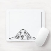 Schwarz-weiße Hundeaugen Mousepad (Mit Mouse)